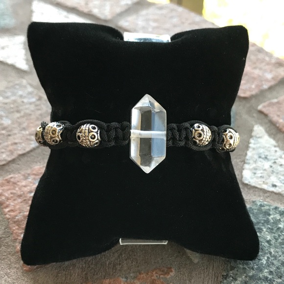 Silverskylight Jewelry - Double point crystal quartz adjustable bracelet